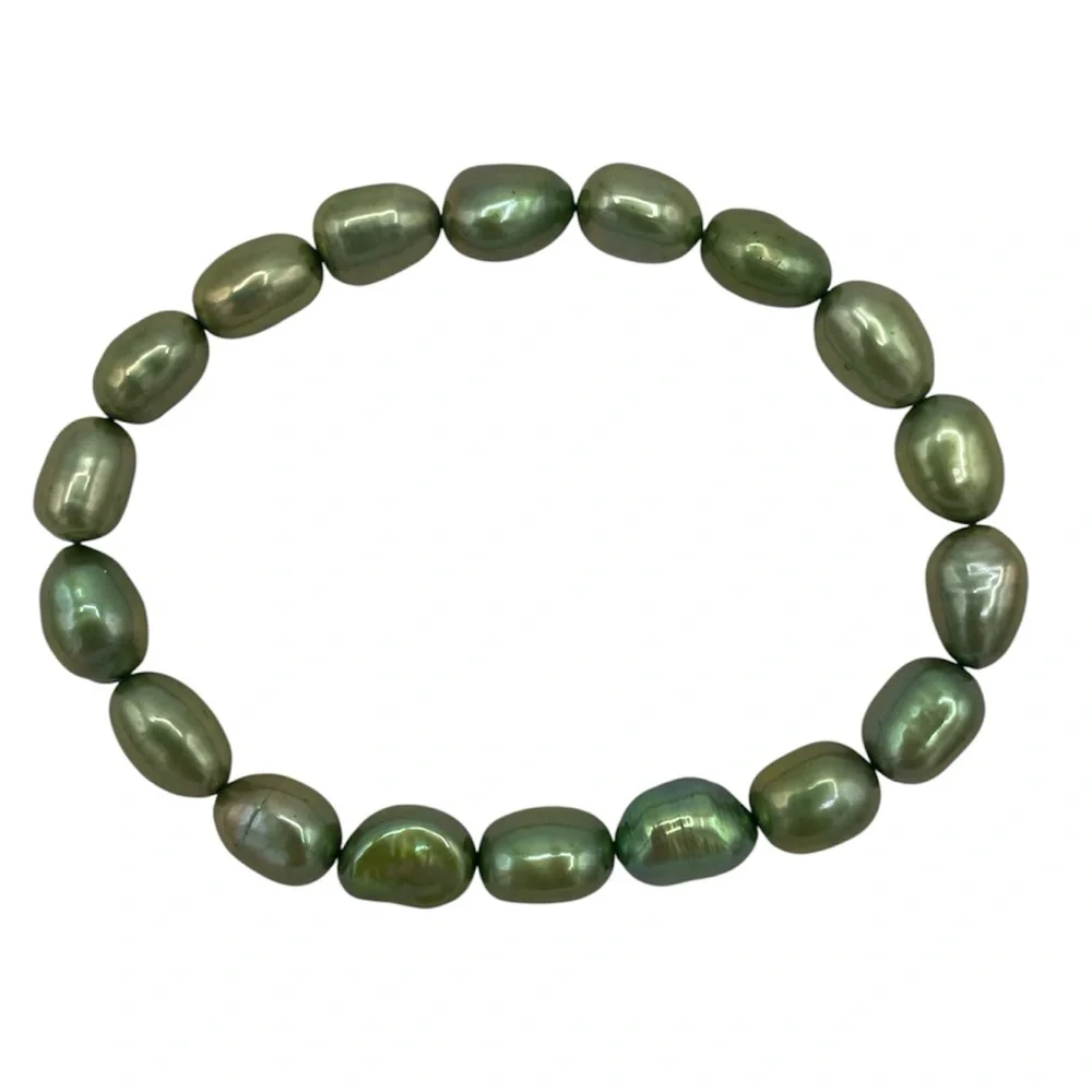 Green HONORA Pearl Stretch Bracelet